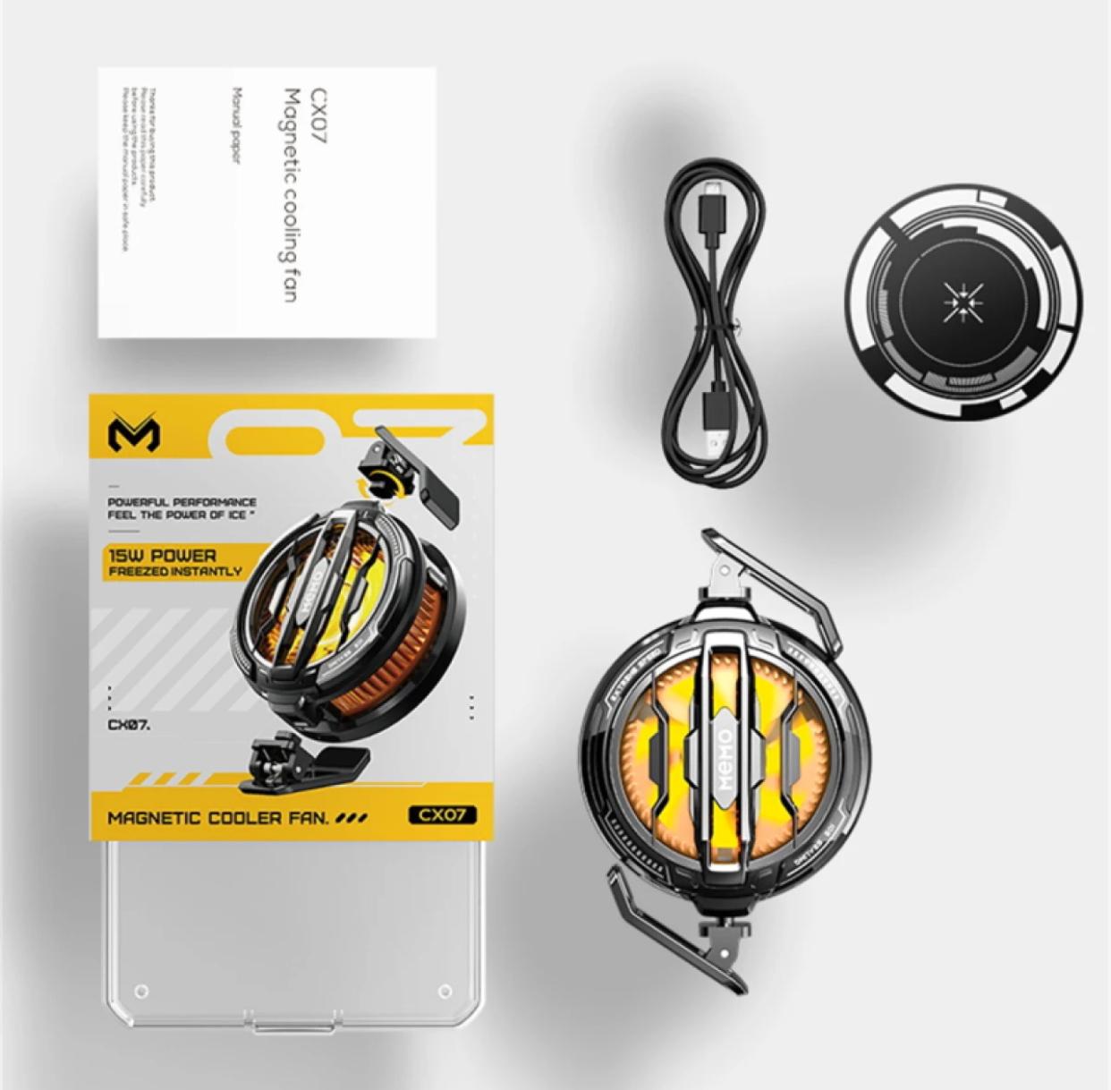 CX07 Magnetic Mobile Phone Cooler – 15W Semiconductor Cooling Fan, Clip & Magnetic Mount