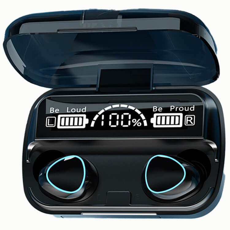 M10 TWS Earbuds – Bluetooth 5.1, 8-10h Playtime, IPX7 Waterproof with 3500mAh Charging Case