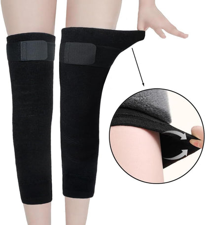 Woolen Knee Pads with straps for Men & Women | Compression Support for Pain Relief, Arthritis, Sports & Workout