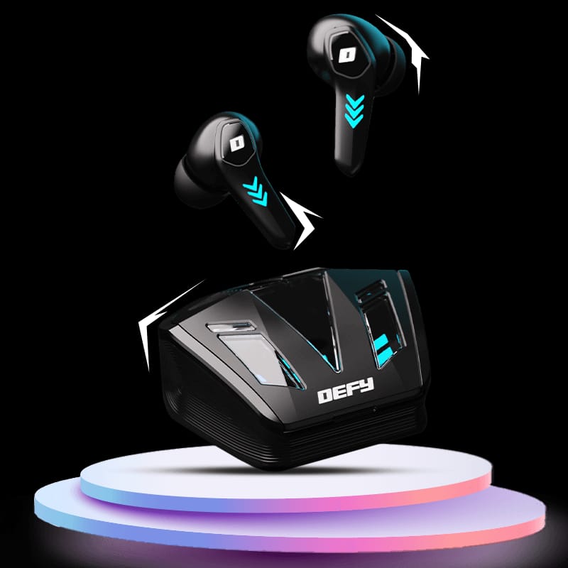 DEFY Gravity Turbo Earbuds – Bluetooth 5.3, Low-Latency Turbo Mode, 30-Hour Battery & ENC Mic