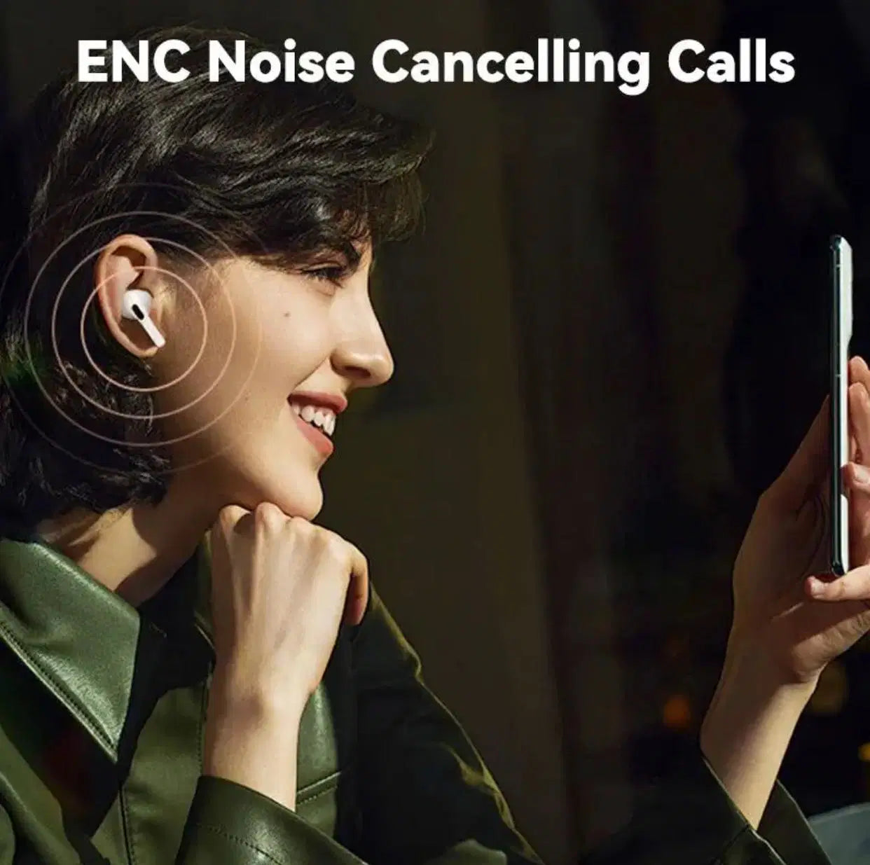 A9 Pro Buds Earphones – ANC + ENC Noise Reduction, LED Battery Display, 5-6H Ear Play + Long Case Backup