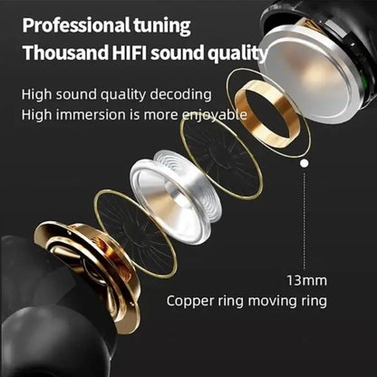 A9 Pro Buds Earphones – ANC + ENC Noise Reduction, LED Battery Display, 5-6H Ear Play + Long Case Backup