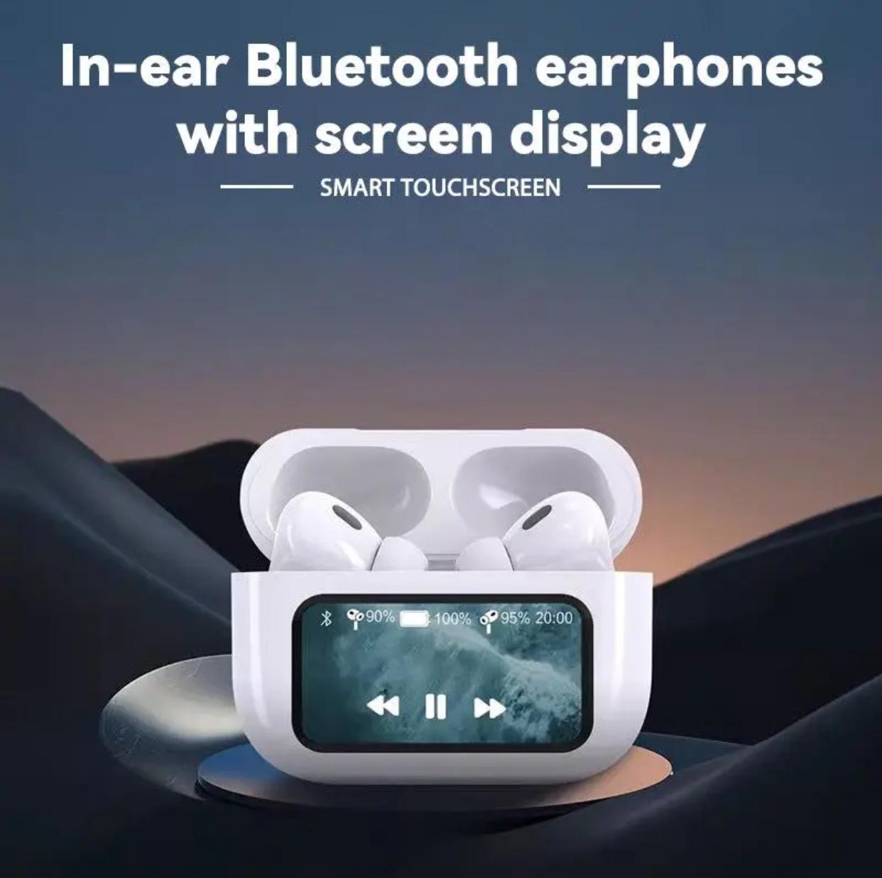 A9 Pro Buds Earphones – ANC + ENC Noise Reduction, LED Battery Display, 5-6H Ear Play + Long Case Backup