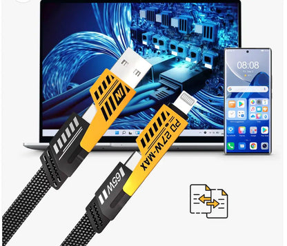 4-in-1 USB-C Fast Charging Cable (1m) – Nylon Braided, PD 65W/27W, Multi-Connector