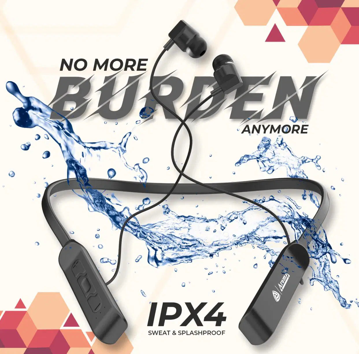 Aroma NB120 / NB119 Series Neckband – Long-Life Battery, HD Sound, 3-Size Eartips, USB-C Charging