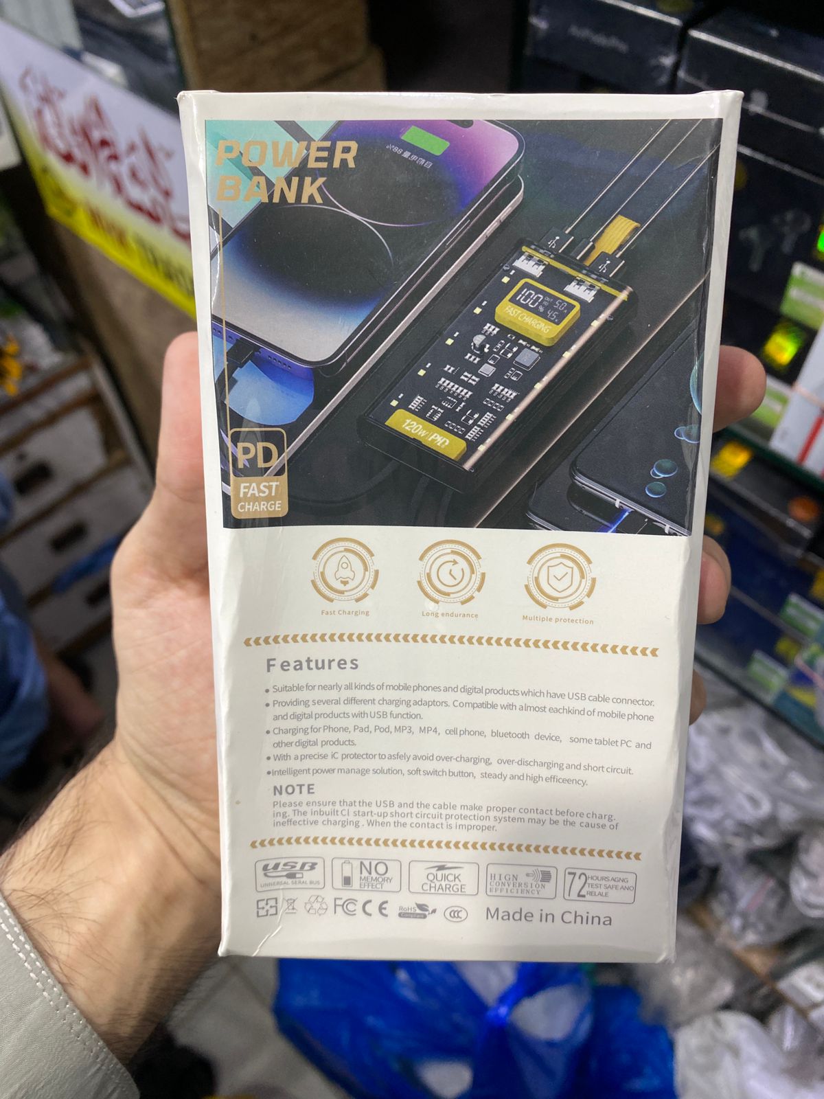 Transparent 20000mAh Power Bank – 66W Fast Charging Portable Charger with 4 Built-In Cables