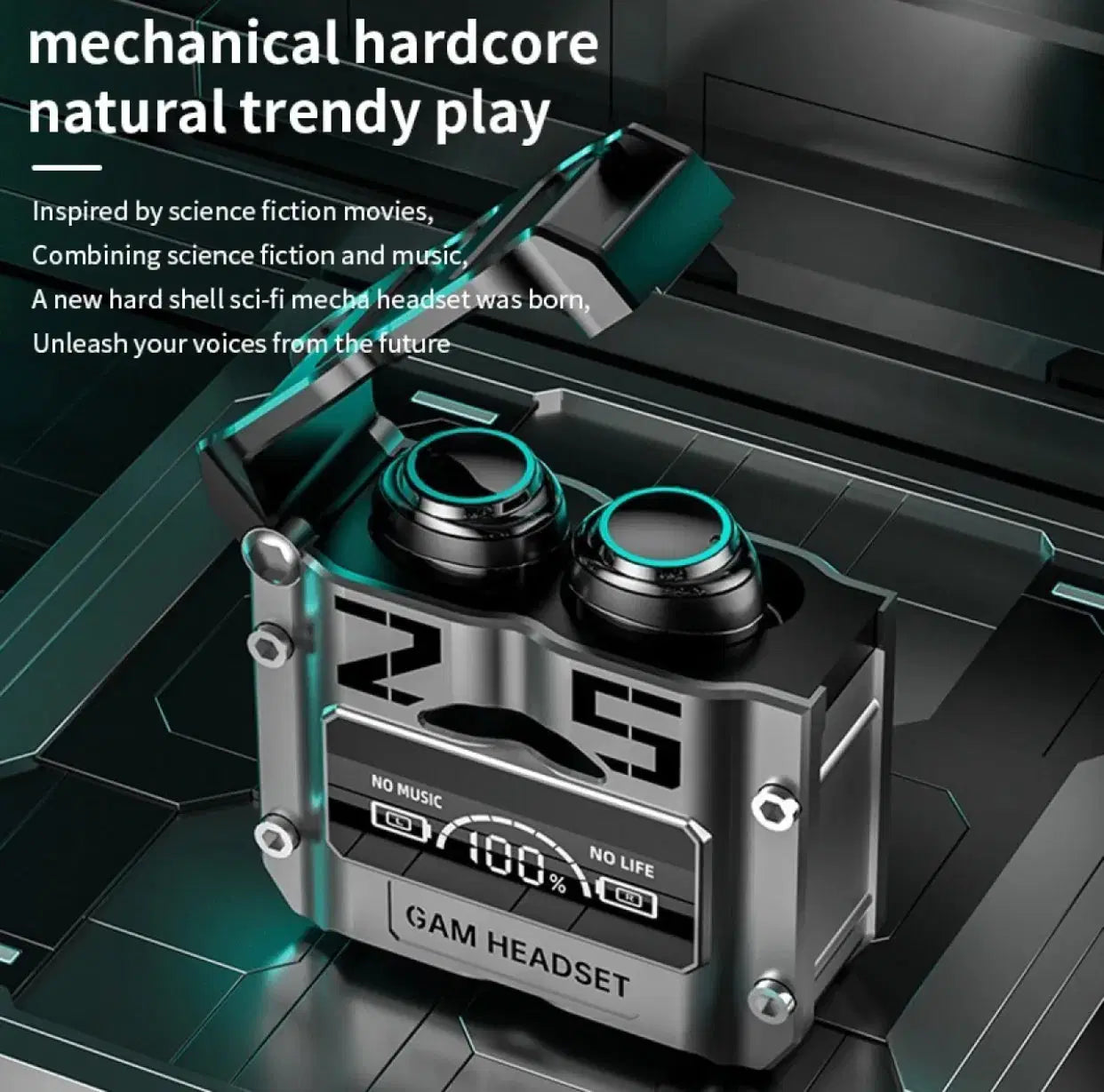 M25 True Wireless Earbuds – Dual-Ear Display, Touch Controls, 8 - 9 Hr Playtime & Type-C Charging.