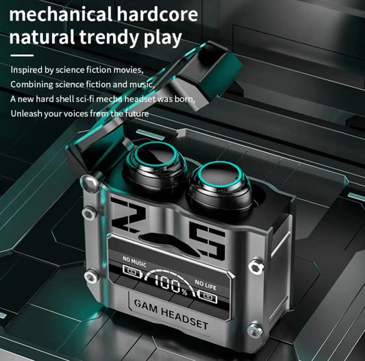 M25 True Wireless Earbuds – Dual-Ear Display, Touch Controls, 8 - 9 Hr Playtime & Type-C Charging.