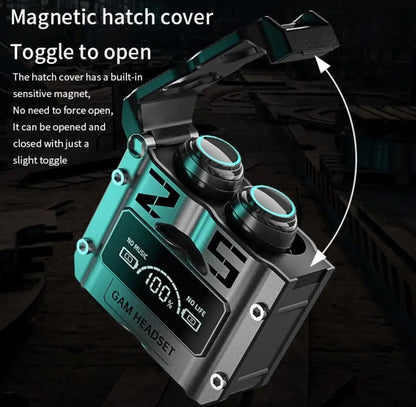 M25 True Wireless Earbuds – Dual-Ear Display, Touch Controls, 8 - 9 Hr Playtime & Type-C Charging.