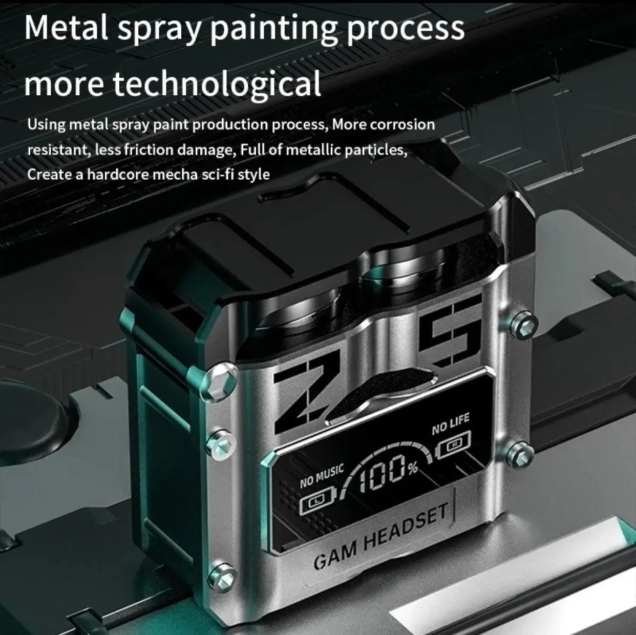 M25 True Wireless Earbuds – Dual-Ear Display, Touch Controls, 8 - 9 Hr Playtime & Type-C Charging.