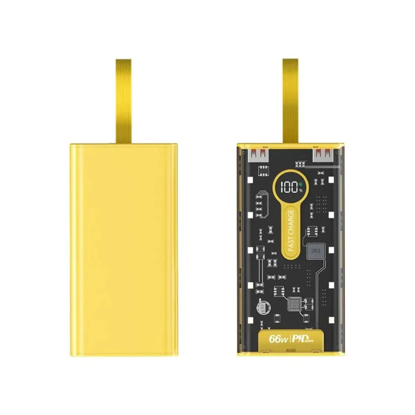 Transparent 20000mAh Power Bank – 66W Fast Charging Portable Charger External Battery Pack
