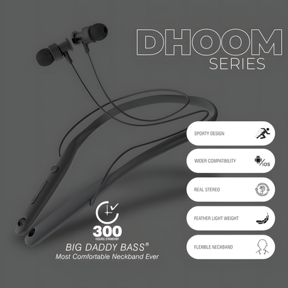 UBON CL-5310 Wireless Neckband | ANC, 40Hr Battery, SD Card Support, Deep Bass & Hands-Free Calls