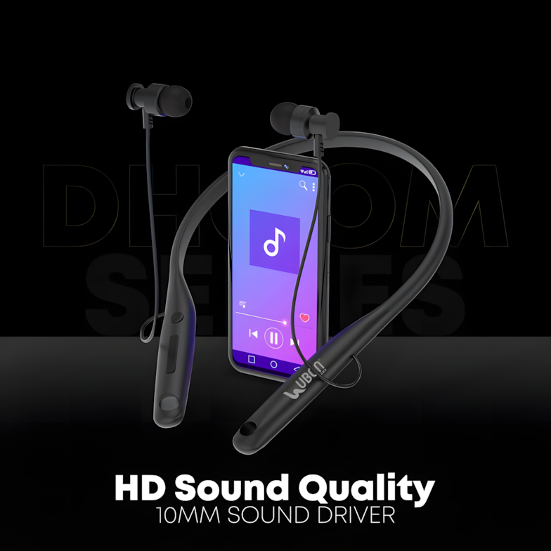 UBON CL-5310 Wireless Neckband | ANC, 40Hr Battery, SD Card Support, Deep Bass & Hands-Free Calls