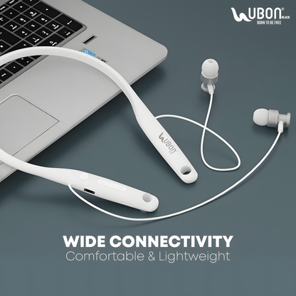 UBON CL-5310 Wireless Neckband | ANC, 40Hr Battery, SD Card Support, Deep Bass & Hands-Free Calls