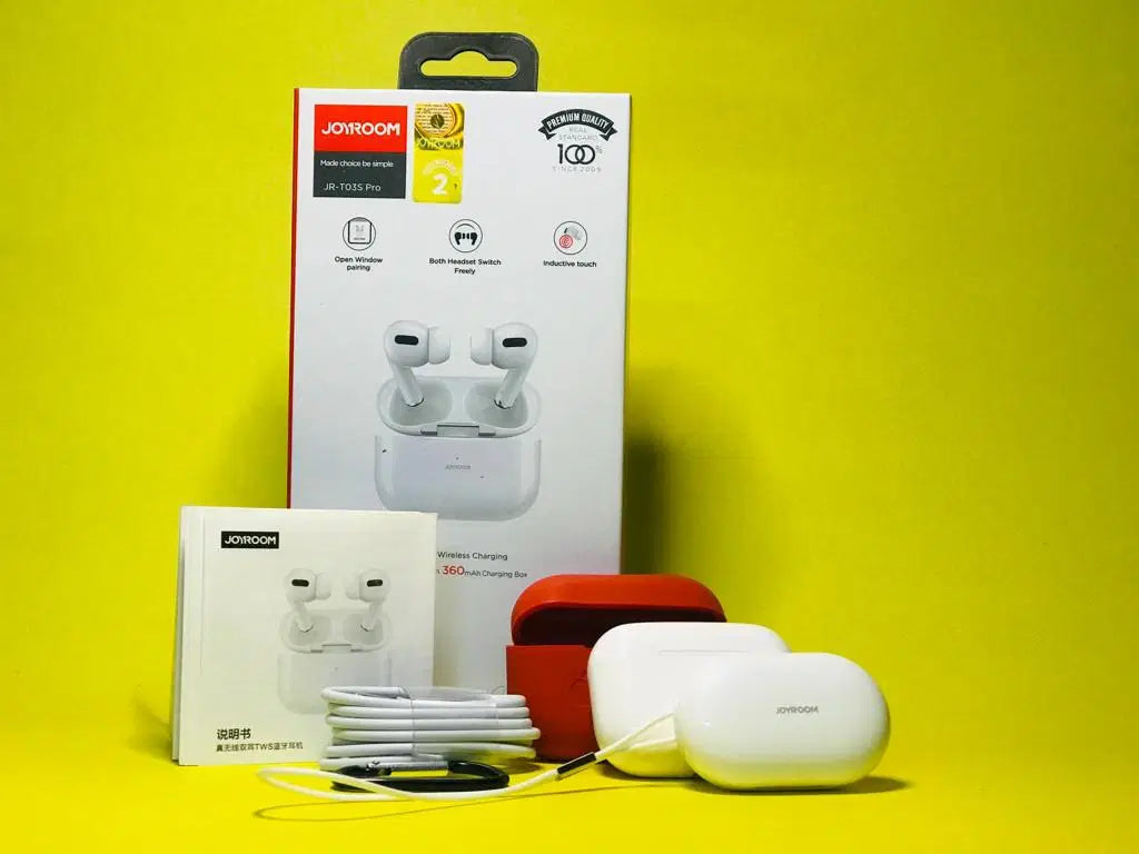 JR-T03S Pro Joyroom Earbuds ‒ Active Noise Cancellation, Wireless Charging Case, Battery Life Up to 20 Hours